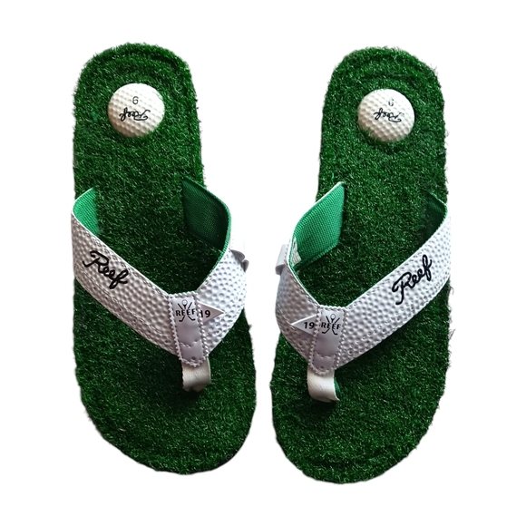 Reef Mens Golf Themed Sandals Slip On Can Opener Size 9 Sports  Unisex - Picture 1 of 6